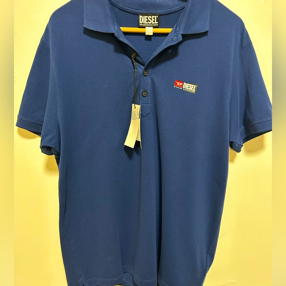 Diesel Denim X-Large Blue Polo.  New, never worn, tags still on.